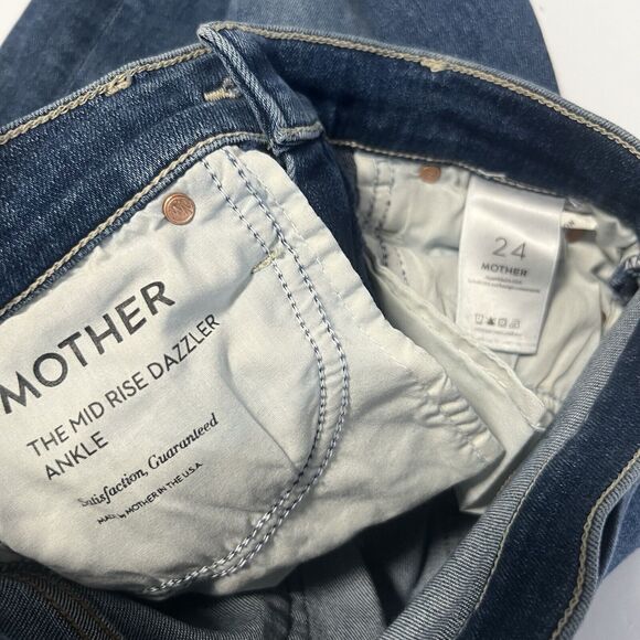 Mother Sz 24 The Mid Rise Dazzler Jeans in Satisfaction Guaranteed Blue - Picture 5 of 9
